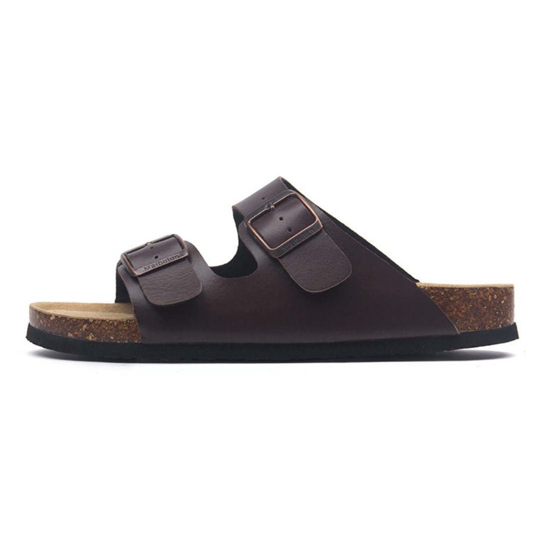 Leather Birken Sandal - Brown | Aurellius