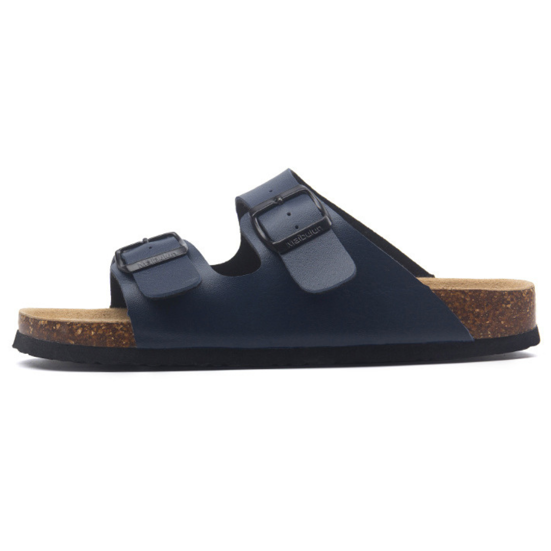 Leather Birken Sandal - Blue | Aurellius