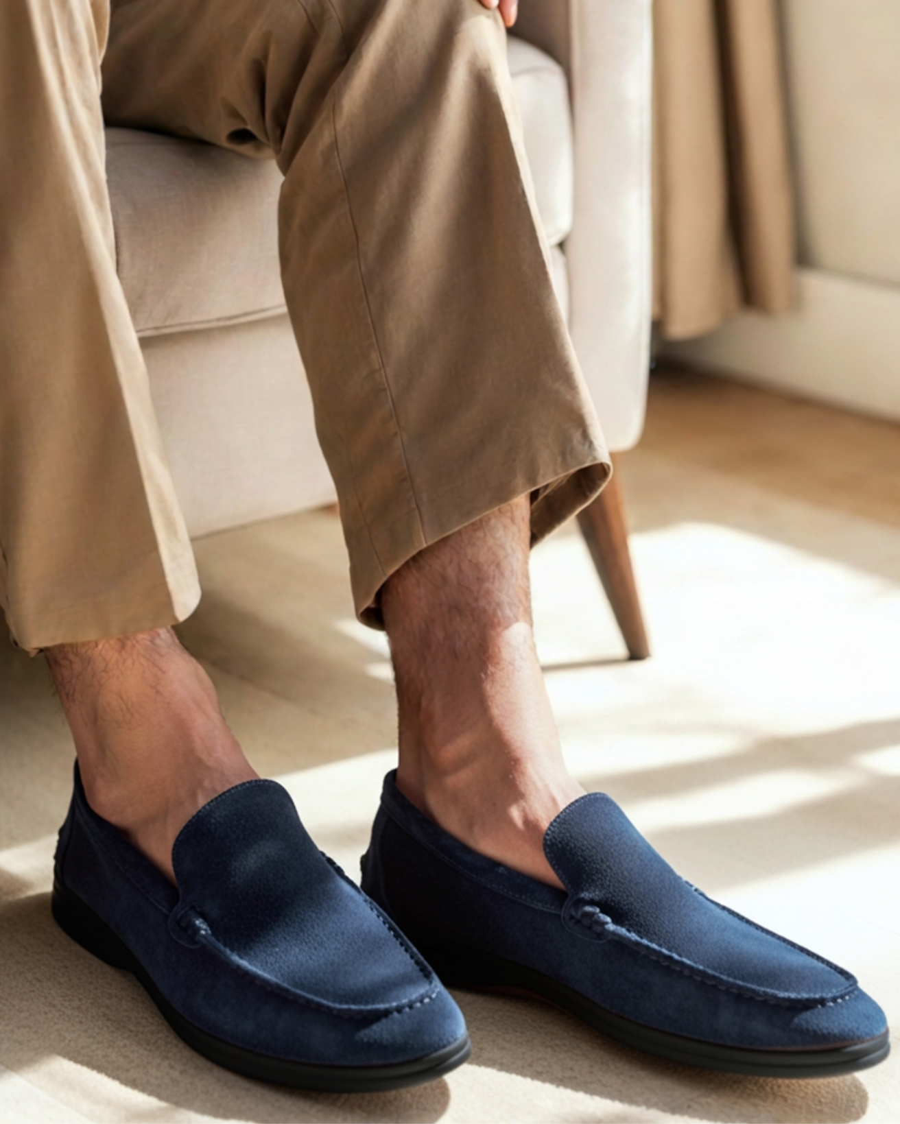 Premium Suede Loafers - Black Soles - Aurellius