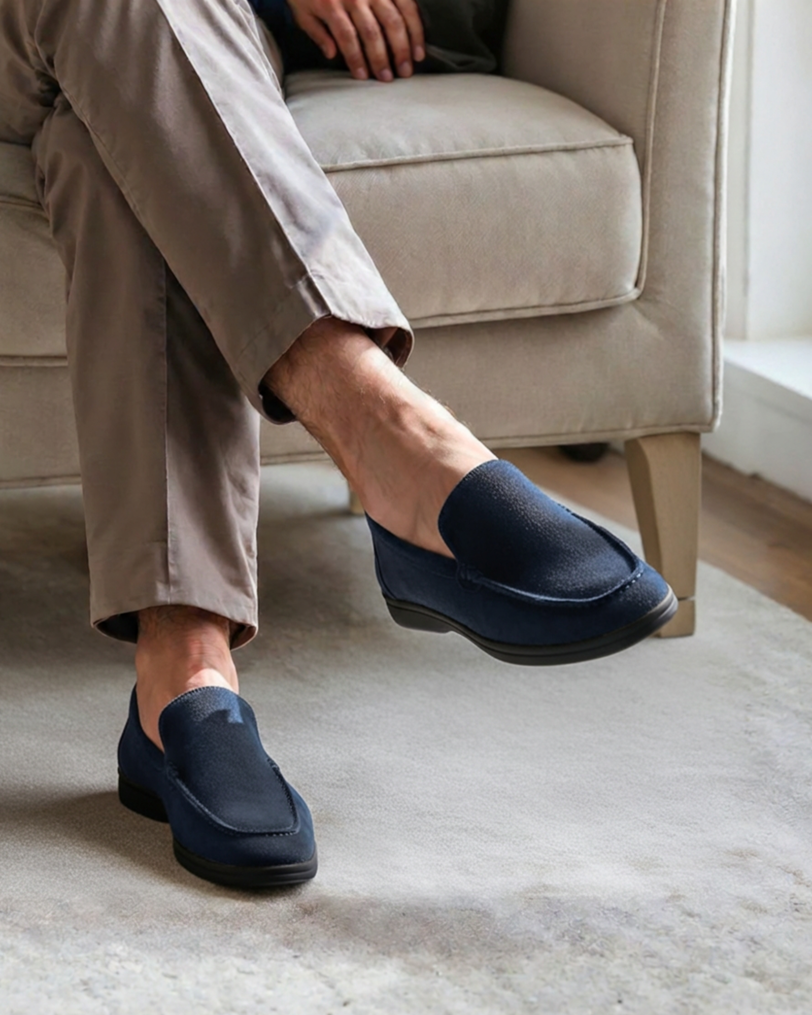 Premium Suede Loafers - Black Soles - Aurellius