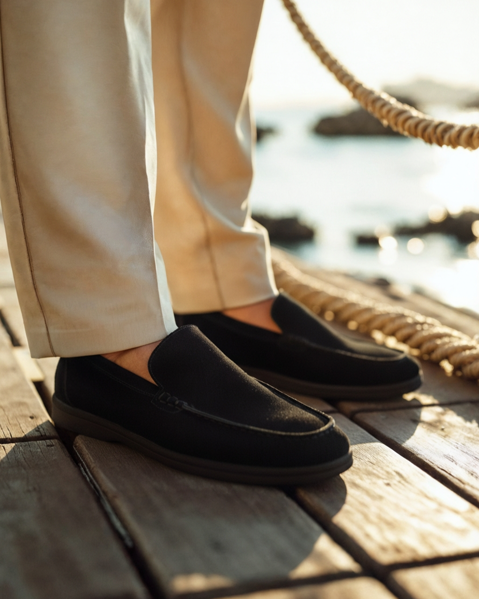 Premium Suede Loafers - Black Soles - Aurellius